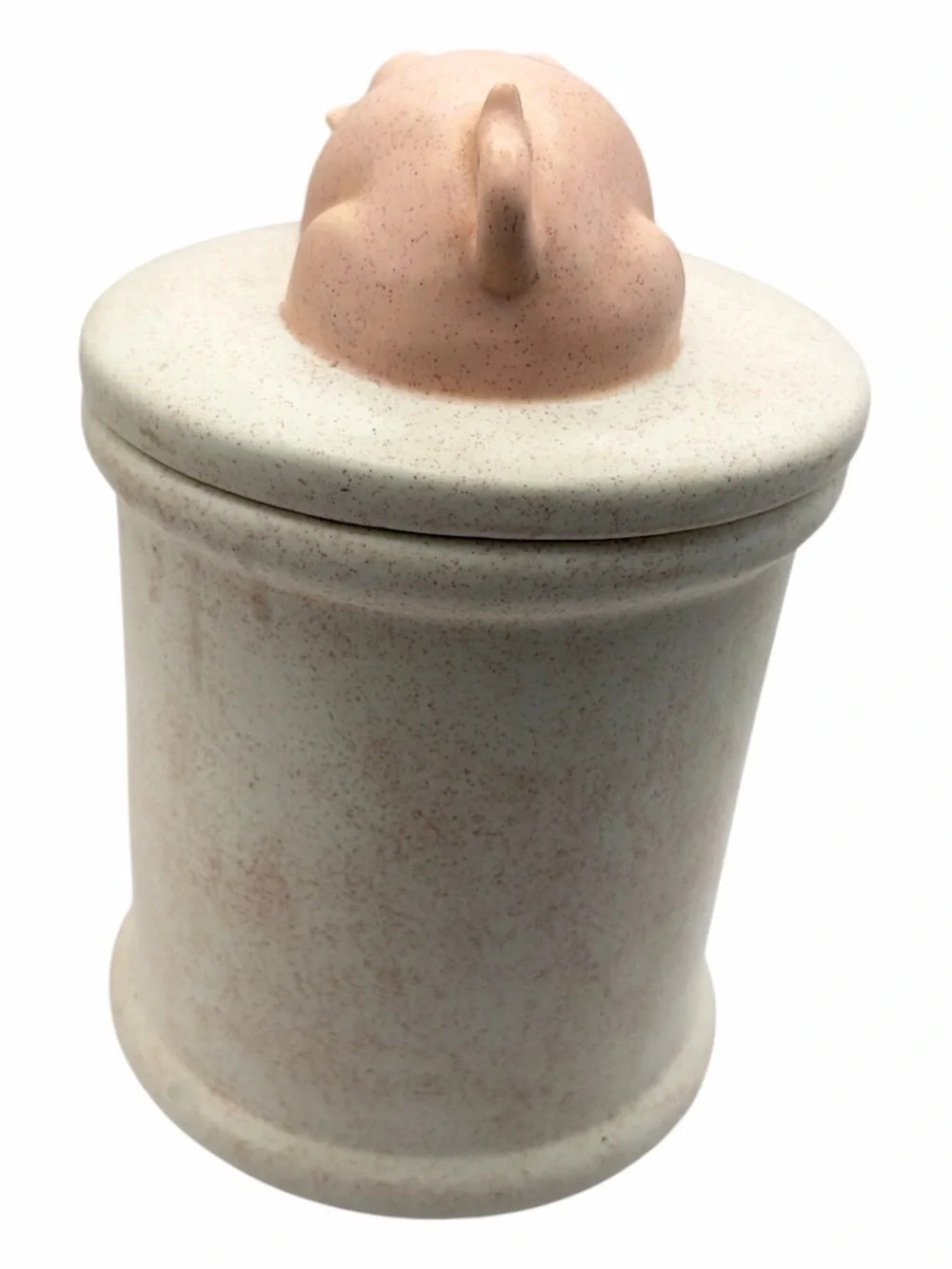Vintage Ceramic Speckled Pig Cookie Jar Country Farmhouse 10.25” Lidded Storage